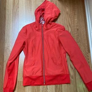 Lululemon Uba Hoodie Softshell Love Red color size 6 with claw